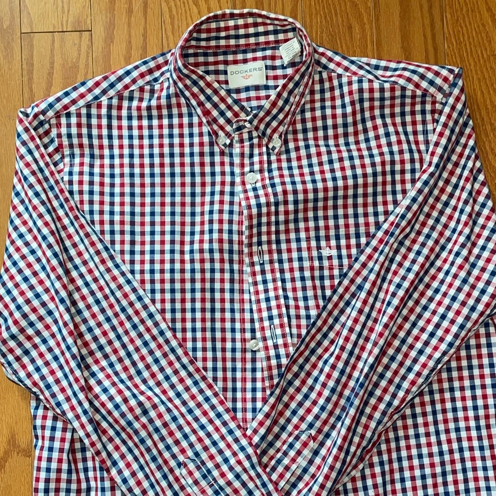 Blue and red plaid shirt